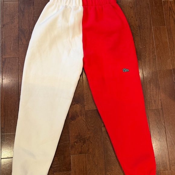 Kansas Two-Tone Red and White Adult Medium Sweatpants - Picture 6 of 6